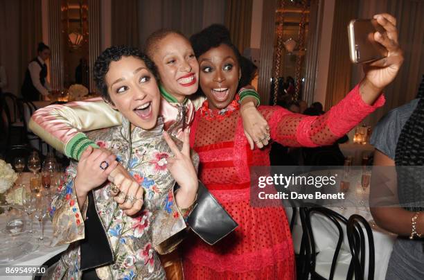 Ruth Negga, Adwoa Aboah and Chimamanda Ngozi Adichie attend Harper's Bazaar Women of the Year Awards in association with Ralph & Russo, Audemars...