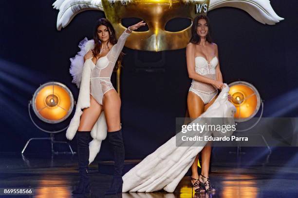 Models Estela Grande and Linda Morselli walk the runaway during the 'Wanted' By Women'Secret' campaign presentation at La Riviera disco on November...