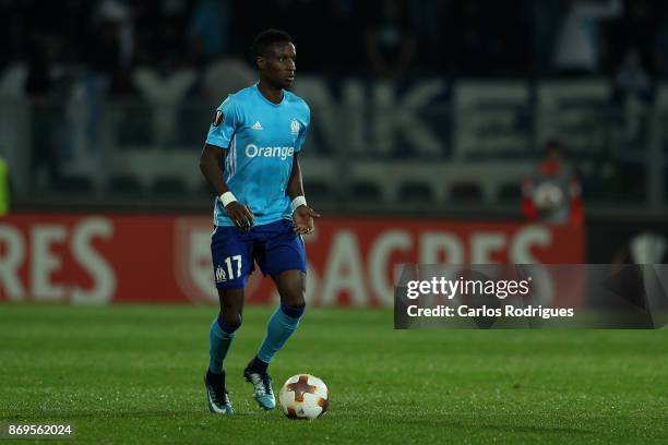 November 02: Olympique Marseille forward Bouna Sarr from Guinea during the match between Vitoria Guimaraes and Olympique Marseille match for UEFA...