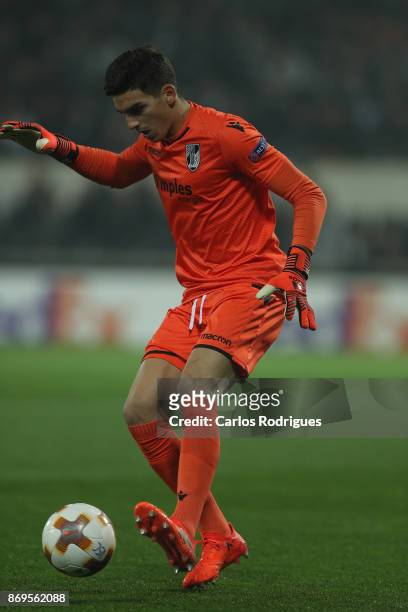 November 02: Vitoria Guimaraes goalkeeper Miguel Silva from Portugal during the match between Vitoria Guimaraes and Olympique Marseille match for...