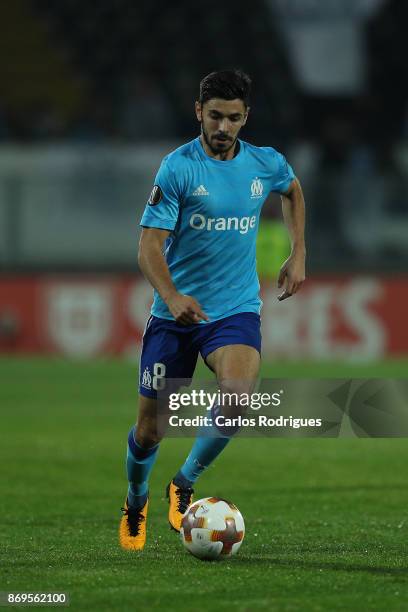 November 02: Olympique Marseille Morgan Sanson from France during the match between Vitoria Guimaraes and Olympique Marseille match for UEFA Europa...
