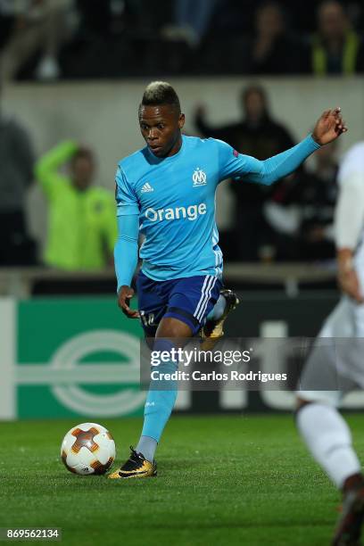 November 02: Olympique Marseille forward Clinton N Jie from Cameroon during the match between Vitoria Guimaraes and Olympique Marseille match for...