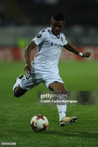 November 02: Vitoria Guimaraes forward Heldon from Brasil during the match between Vitoria Guimaraes and Olympique Marseille match for UEFA Europa...