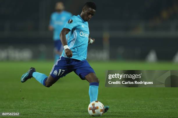 November 02: Olympique Marseille forward Bouna Sarr from Guinea during the match between Vitoria Guimaraes and Olympique Marseille match for UEFA...