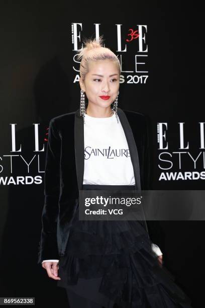 Actress Hilary Tsui attends the 2017 ELLE Style Awards Ceremony on October 2, 2017 in Hong Kong, China.