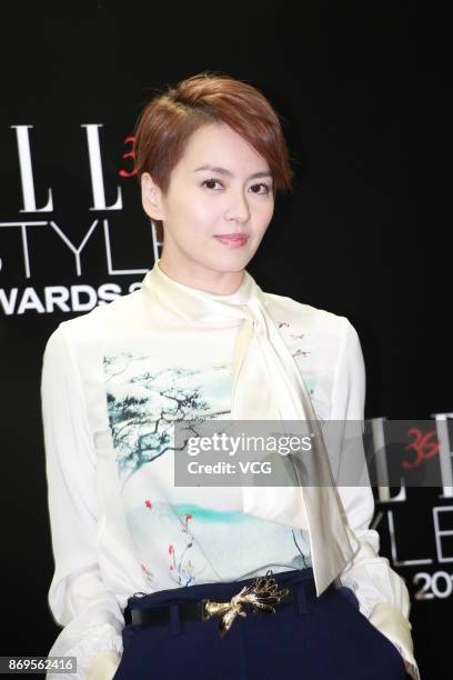 Singer Gigi Leung attends the 2017 ELLE Style Awards Ceremony on October 2, 2017 in Hong Kong, China.