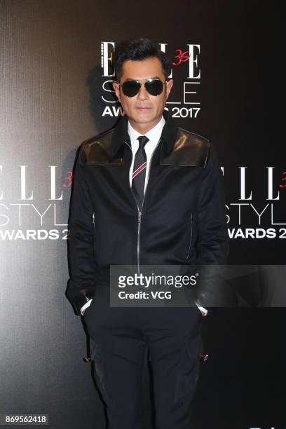 Actor Louis Koo attends the 2017 ELLE Style Awards Ceremony on October 2, 2017 in Hong Kong, China.