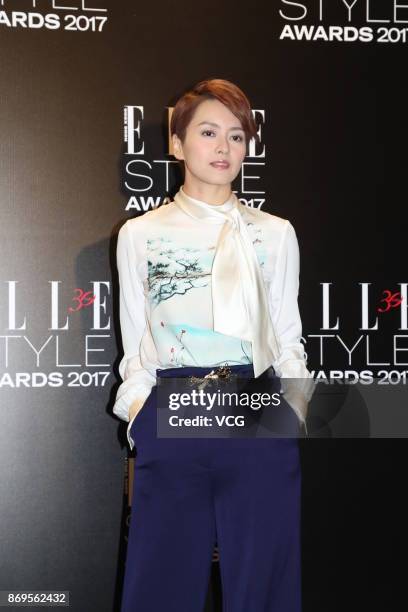 Singer Gigi Leung attends the 2017 ELLE Style Awards Ceremony on October 2, 2017 in Hong Kong, China.