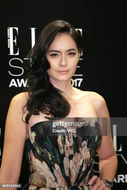 Model Ana. R attends the 2017 ELLE Style Awards Ceremony on October 2, 2017 in Hong Kong, China.