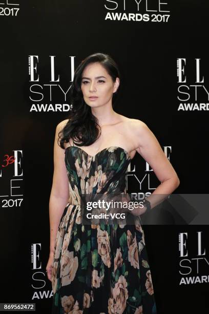 Model Ana. R attends the 2017 ELLE Style Awards Ceremony on October 2, 2017 in Hong Kong, China.