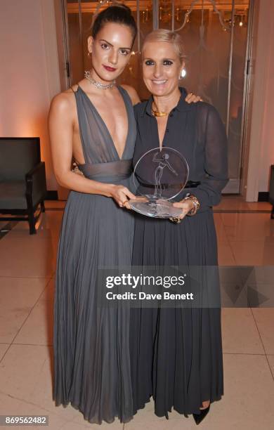 Rachele Regini and Maria Grazia Chiuri, winner of the Designer of the Year award, attend Harper's Bazaar Women of the Year Awards in association with...