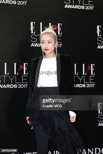 Actress Hilary Tsui attends the 2017 ELLE Style Awards Ceremony on October 2, 2017 in Hong Kong, China.