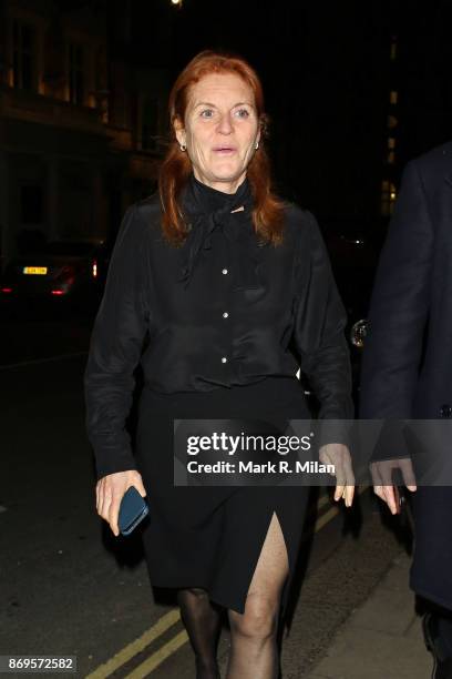 Sarah, Duchess of York attending the Harper's Bazaar Women of the Year awards at Claridges Hotel on November 2, 2017 in London, England.