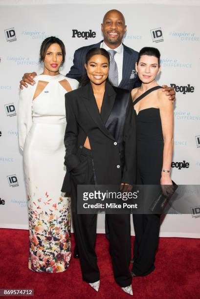 Padma Lakshmi, Gabrielle Union, Alonzo Mourning, and Julianna Margulies attend the 2017 Inspire A Difference Honors event at Dream Hotel on November...