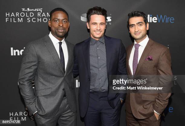 Sterling K. Brown, James Franco and Kumail Nanjiani attend Inaugural IndieWire Honors on November 2, 2017 in Los Angeles, California.