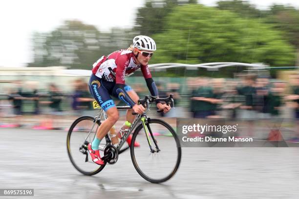 Matt Ross of Australia, Powernet , makes his was pass the Makarewa primary school during stage 5 from Invercargill to Gore of the 2017 Tour of...