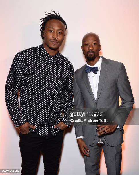 Football players Brandon Marshall and Tavarres King attends the Samsung annual charity gala 2017 at Skylight Clarkson Sq on November 2, 2017 in New...