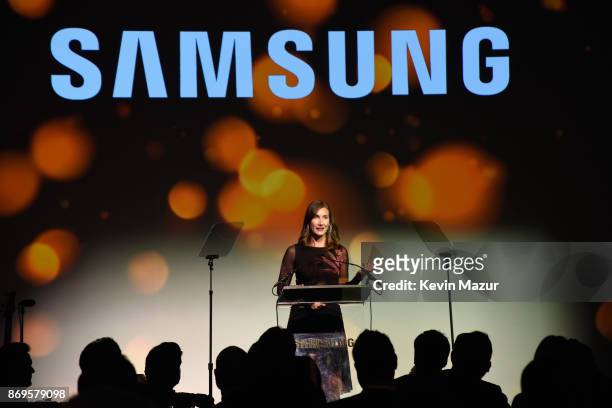 Evelyn Iocolano speaks onstage at the Samsung annual charity gala 2017 at Skylight Clarkson Sq on November 2, 2017 in New York City.