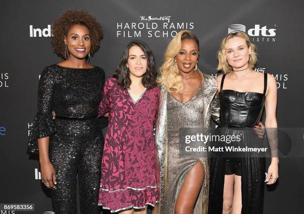 Issa Rae, Abbi Jacobson, Mary J. Blige and Diane Kruger attend Inaugural IndieWire Honors on November 2, 2017 in Los Angeles, California.