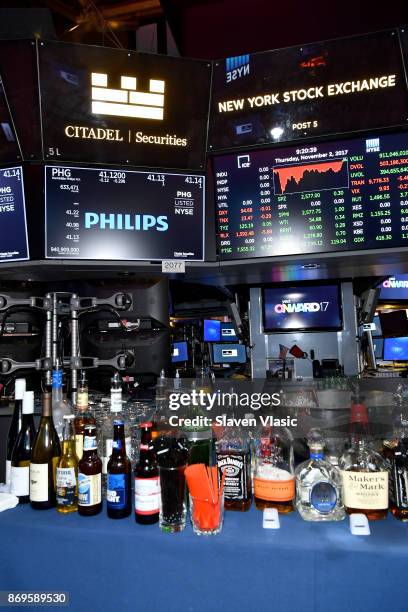 View of the bar at the NYSE Party at the ONWARD17 Conference- Day 2 on November 2, 2017 in New York City.