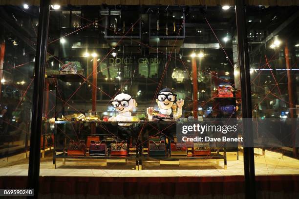 Window Displays at the Dolce & Gabbana Italian Christmas at Harrods on November 2, 2017 in London, England.