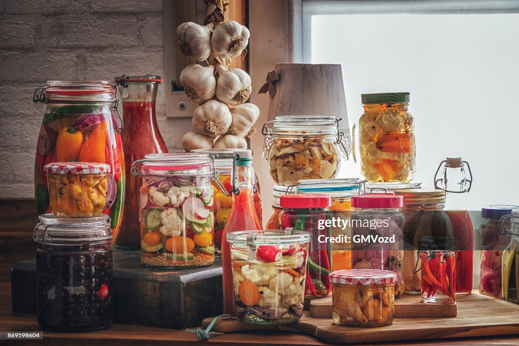 Preserving Organic Vegetables in Jars