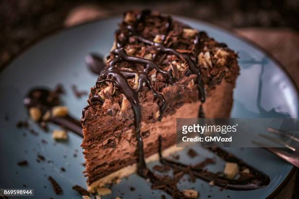 delicious chocolate layer cake - chocolate cake stock pictures, royalty-free photos & images