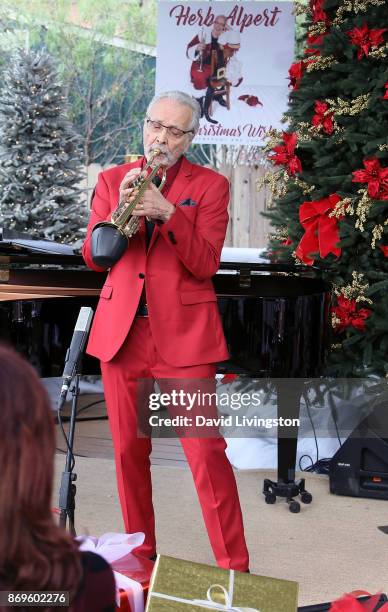 Musician Herb Alpert performs at Hallmark's "Home & Family" at Universal Studios Hollywood on November 2, 2017 in Universal City, California.