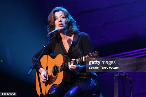 Singer-songwriter Amy Grant performs during 'Best Buddies Unplugged' at Franklin Theatre on November 2, 2017 in Franklin, Tennessee.