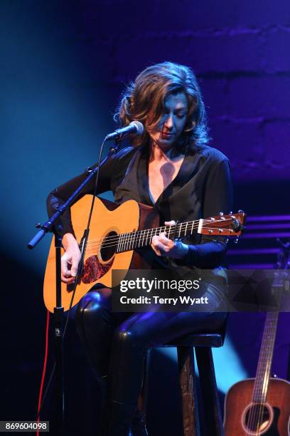 Singer-songwriter Amy Grant performs during 'Best Buddies Unplugged' at Franklin Theatre on November 2, 2017 in Franklin, Tennessee.