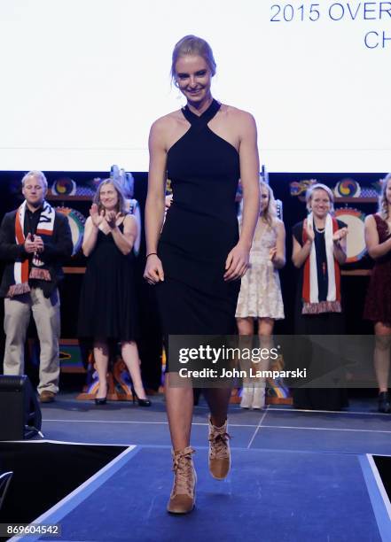 Freestyle Overall World Cup Champion Kiley McKinnon attends 51st New York Gold Medal Gala at The Ziegfeld Ballroom on November 2, 2017 in New York...