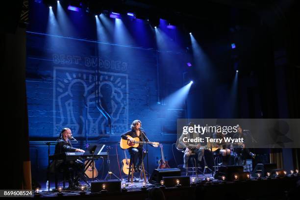 Desmond Child,Amy Grant,Keb' Mo', Victoria Venier and Tabitha Fair perform during 'Best Buddies Unplugged' at Franklin Theatre on November 2, 2017 in...