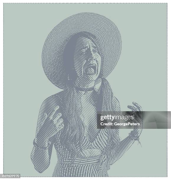 boho hipster woman - spilled milk stock illustrations