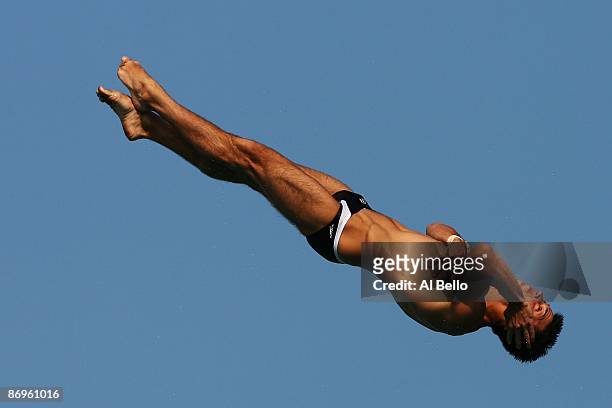 Nick McCrory of the USA dives during the Men's Platform Finals at the Fort Lauderdale Aquatic Center during Day 3 of the AT&T USA Diving Grand Prix...