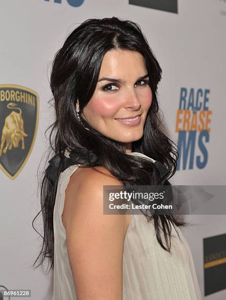 Actress Angie Harmon arrives at the 16th Annual Race to Erase MS event co-chaired by Nancy Davis and Tommy Hilfiger at Hyatt Regency Century Plaza on...