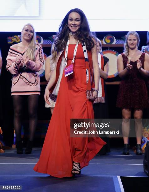 Ski Jumping World Champion, Sarah Hendrickson attends 51st New York Gold Medal Gala at The Ziegfeld Ballroom on November 2, 2017 in New York City.