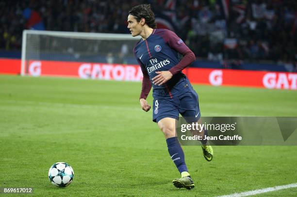 Edinson Cavani of PSG during the UEFA Champions League group B match between Paris Saint-Germain and RSC Anderlecht at Parc des Princes on October...