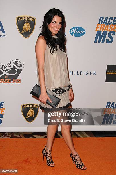 Actress Angie Harmon arrives at the 16th Annual Race to Erase MS event co-chaired by Nancy Davis and Tommy Hilfiger at Hyatt Regency Century Plaza on...