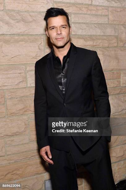Ricky Martin attends GQ Style & Hugo Boss celebrate Amazing Spaces with Edgar Ramirez at John Lautner's Harvey House on November 2, 2017 in Los...