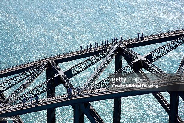 sydney aerial - bridge construction stock pictures, royalty-free photos & images