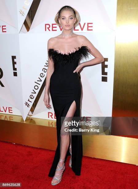 Model Elsa Hosk attends #REVOLVEawards at DREAM Hollywood on November 2, 2017 in Hollywood, California.