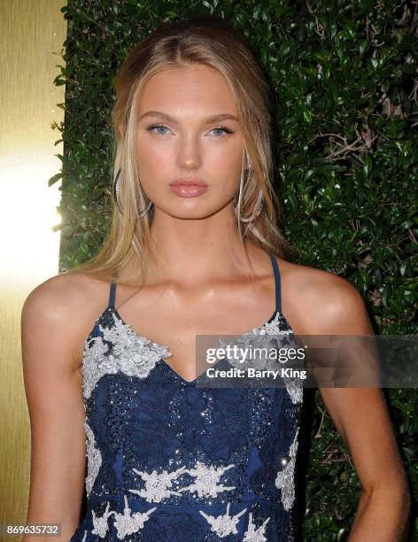 Model Romee Strijd attends #REVOLVEawards at DREAM Hollywood on November 2, 2017 in Hollywood, California.