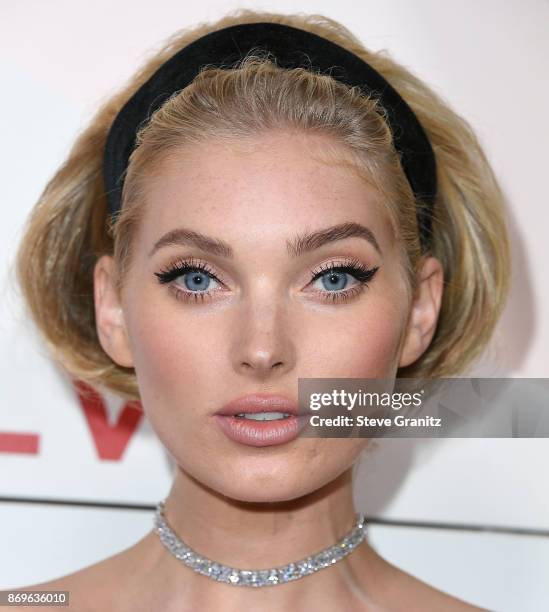 Elsa Hosk arrives at the #REVOLVEawards at DREAM Hollywood on November 2, 2017 in Hollywood, California.