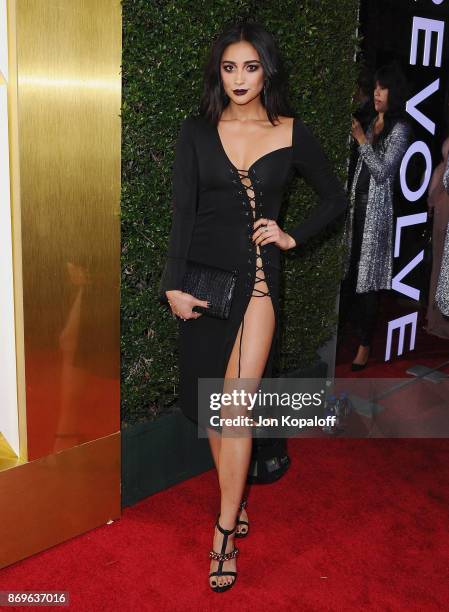 Actress Shay Mitchell arrives at #REVOLVEawards at DREAM Hollywood on November 2, 2017 in Hollywood, California.