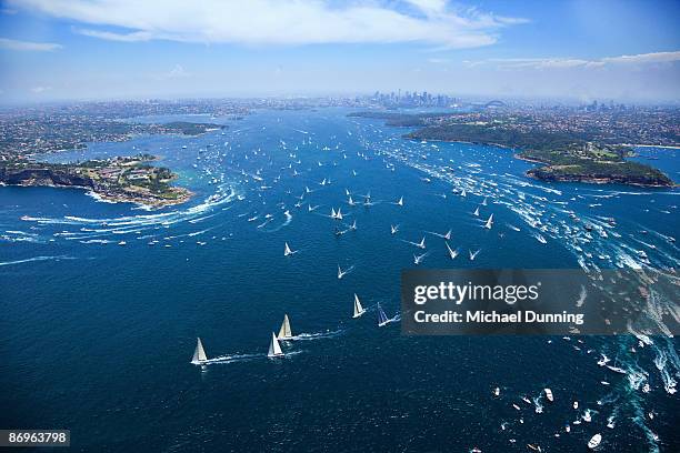 sydney to hobart yacht race - yachting race stock pictures, royalty-free photos & images