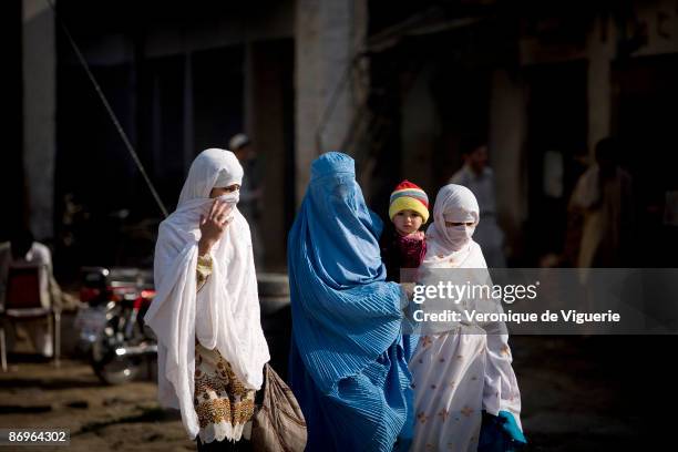 Sharia law has been reinstated by Taliban militants which makes it compulsory for women to wear the burqa March 31, 2009 in Mardan, North-West...