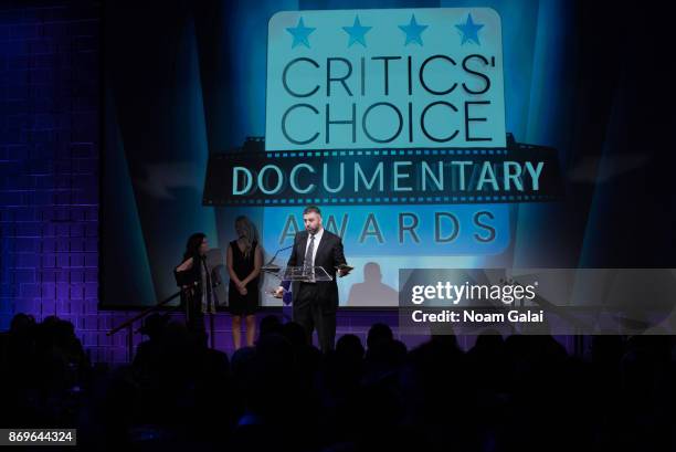 Evgeny Afineevsky speaks at the 2nd Annual Critic's Choice Documentary Awards on November 2, 2017 in New York City.