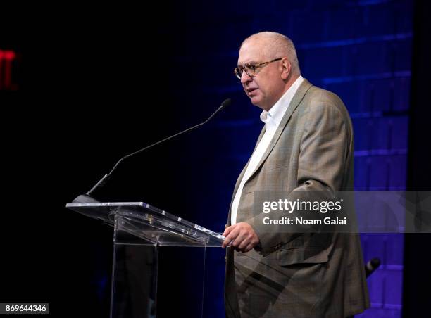 Errol Morris speaks at the 2nd Annual Critic's Choice Documentary Awards on November 2, 2017 in New York City.