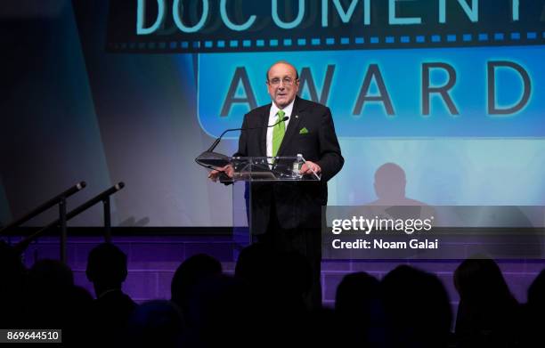 Clive Davis speaks during the 2nd Annual Critic's Choice Documentary Awards on November 2, 2017 in New York City.