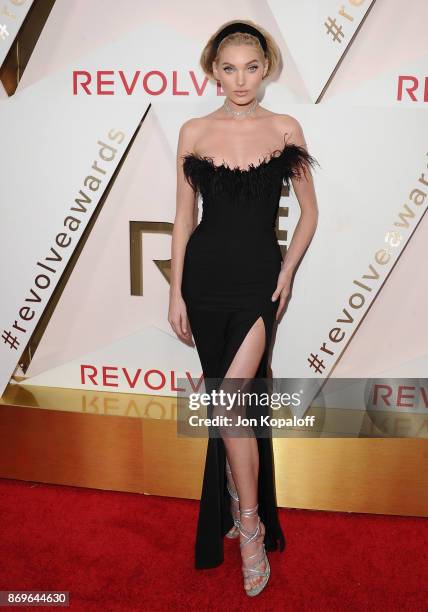 Model Elsa Hosk arrives at #REVOLVEawards at DREAM Hollywood on November 2, 2017 in Hollywood, California.